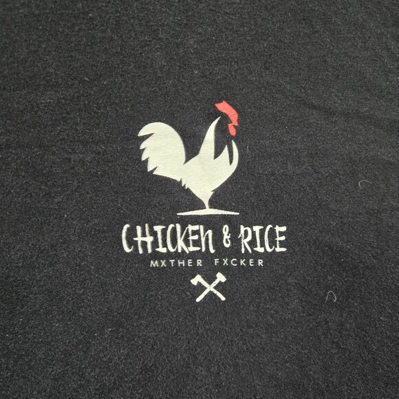 AAR Men Shirt 2XL Black‎ Chicken & Rice Graphic Short Sleeve Crew Neck Tee - Picture 7 of 8